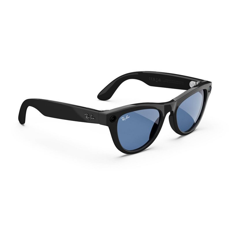 slide 3 of 9, Ray-Ban Meta Skyler - (Gen 1) Shiny Black, Transitions Cerulean Blue: Smart Eyewear with Bluetooth & Wi-Fi, 1 ct