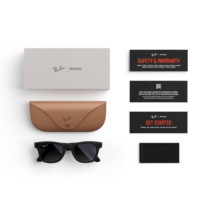 slide 7 of 9, Ray-Ban Meta Wayfarer - (Gen 1) Matte Black, Polarized Gradient Graphite: Bluetooth & Wi-Fi Enabled, Scratch-Resistant, Meta AI., 1 ct