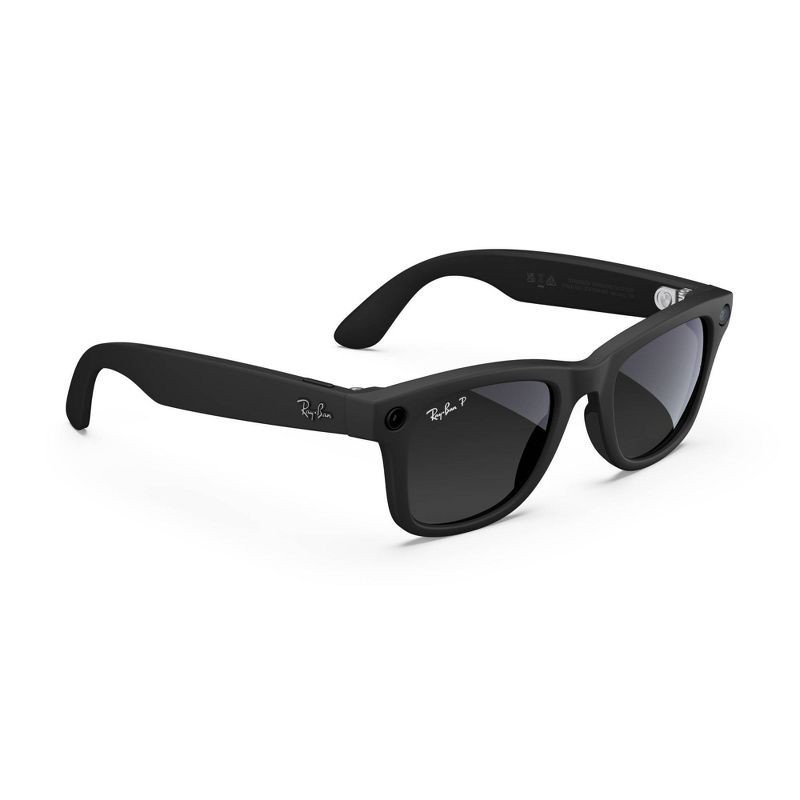 slide 3 of 9, Ray-Ban Meta Wayfarer Large - (Gen 1) Matte Black, Polarized Gradient Graphite: Bluetooth, Wi-Fi, Meta AI, 1 ct