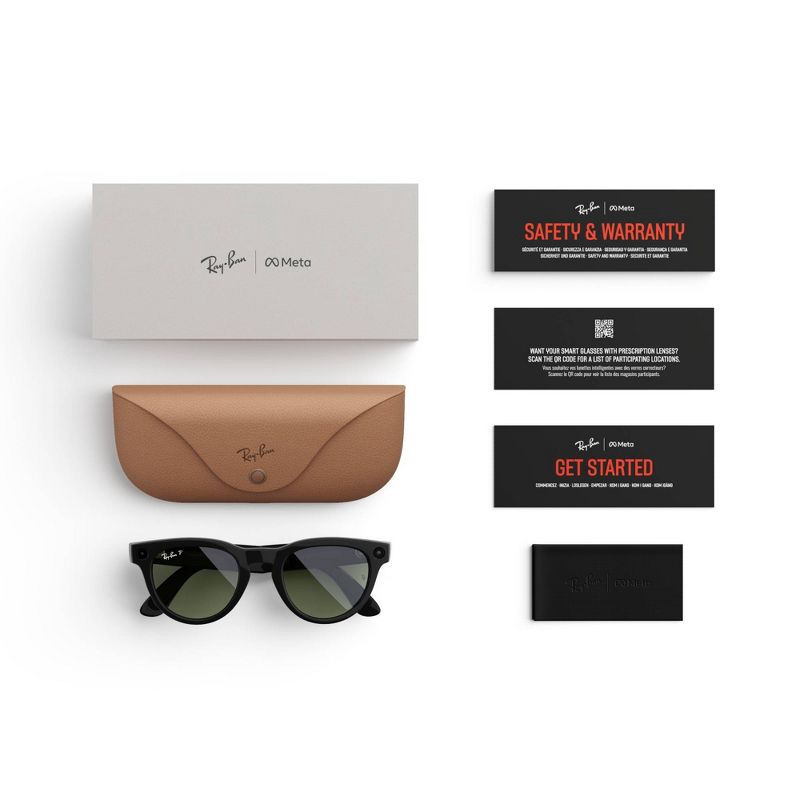 slide 7 of 9, Ray-Ban Meta Headliner - (Gen 1) Shiny Black, Polarized Green, 1 ct