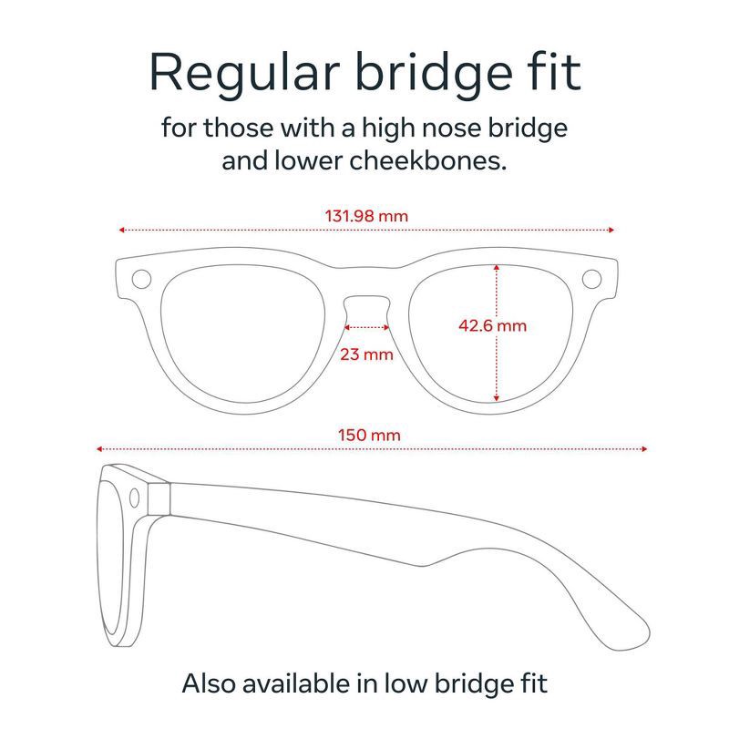 slide 8 of 9, Ray-Ban Meta Headliner - (Gen 1) Shiny Black, Polarized Green, 1 ct