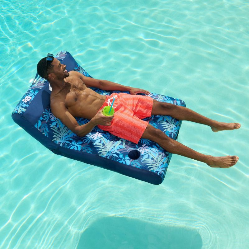 slide 3 of 7, Quiksilver Floral Mini Lounger - Blue, 1 ct