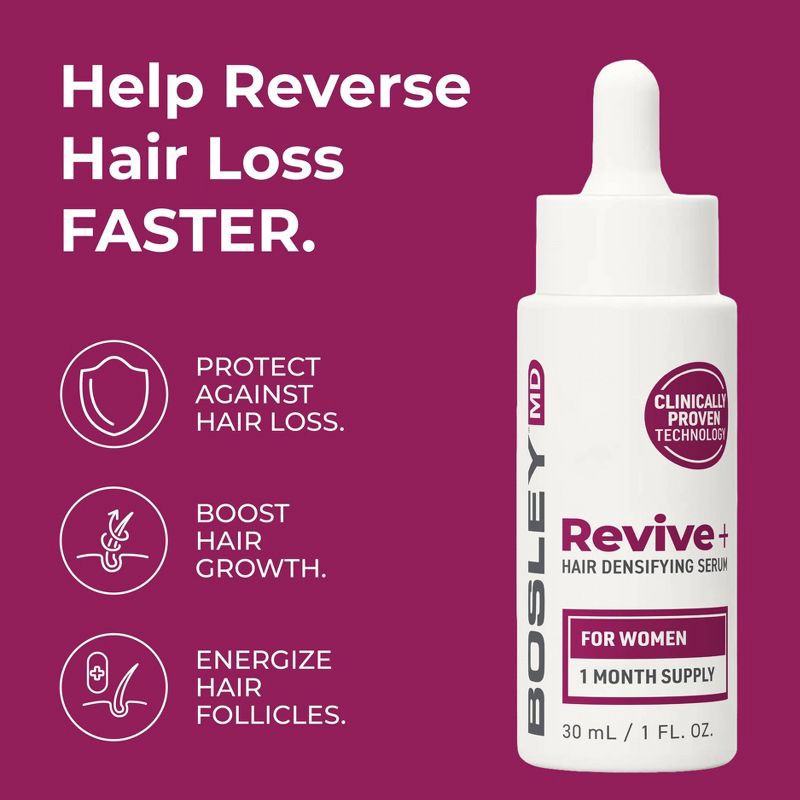 slide 3 of 9, BosleyMD Revive + Densifying Hair Regrowth Serum for Women - 1 fl oz, 1 fl oz