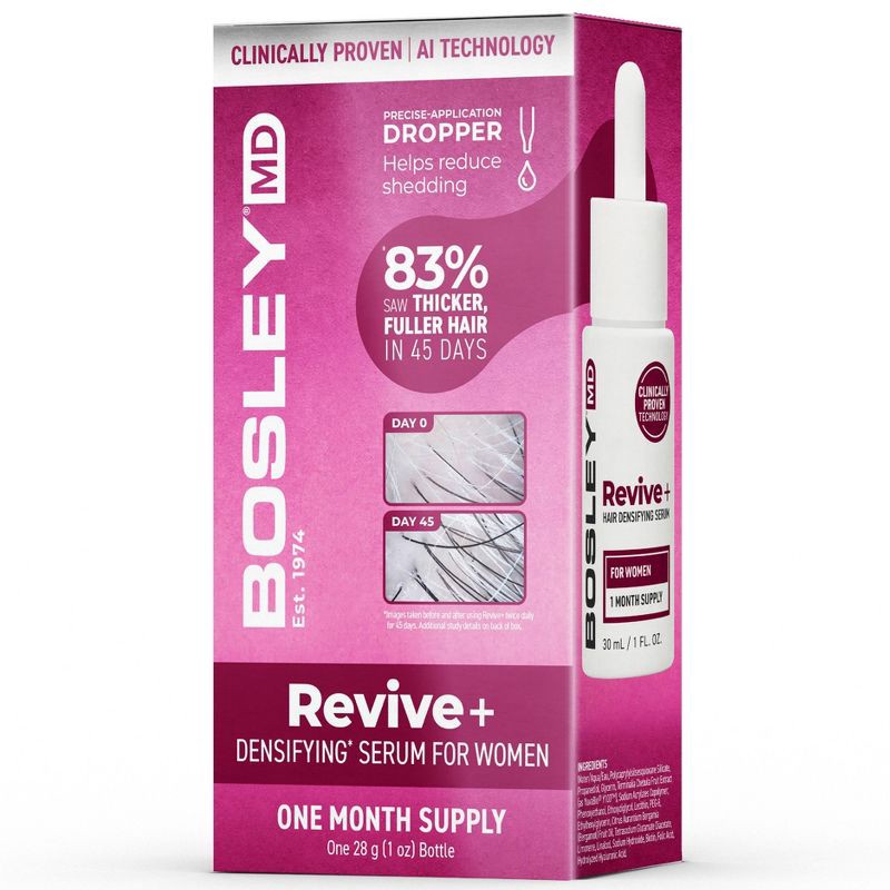 slide 1 of 9, BosleyMD Revive + Densifying Hair Regrowth Serum for Women - 1 fl oz, 1 fl oz