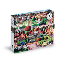 Buffalo Games Charles Wysocki Labor Day in Bungalowville Puzzle - 1000pc: Cardstock Jigsaw Puzzle, Fantasy Theme