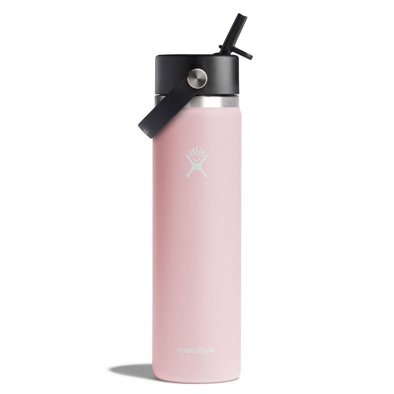 slide 1 of 4, Hydro Flask 24oz Wide Mouth Flex Straw Bottle - Trillium: BPA-Free, Vacuum-Insulated, 24 oz