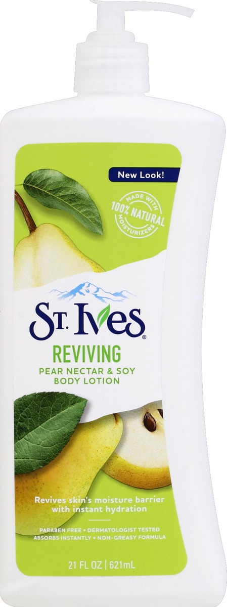 slide 5 of 6, St. Ives Refresh And Revive Pear Nectar And Soy Body Lotion, 21 oz