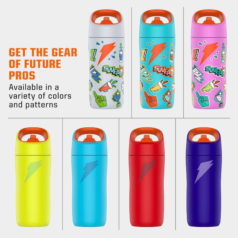 slide 7 of 7, Gatorade 12oz Stainless Steel Water Bottle - Pink: Portable Drinkware, Plastic Lid, 12 oz
