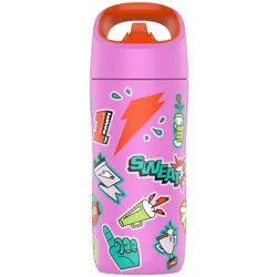 Gatorade 12oz Stainless Steel Water Bottle - Pink: Portable Drinkware, Plastic Lid
