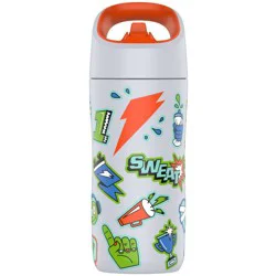 Gatorade 12oz Stainless Steel Water Bottle - White: Portable Drinkware, Plastic Lid