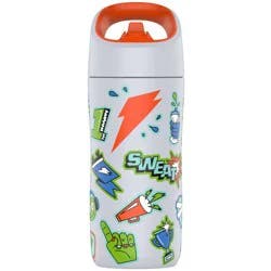 Gatorade 12oz Stainless Steel Water Bottle - White: Portable Drinkware, Plastic Lid