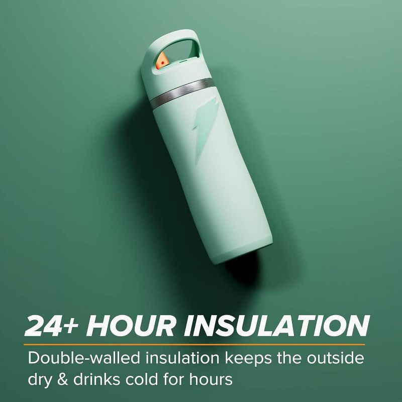 slide 4 of 6, Gatorade 22oz Stainless Steel Overtime Water Bottle with Straw - Sage Green: Portable Drinkware, 22 oz
