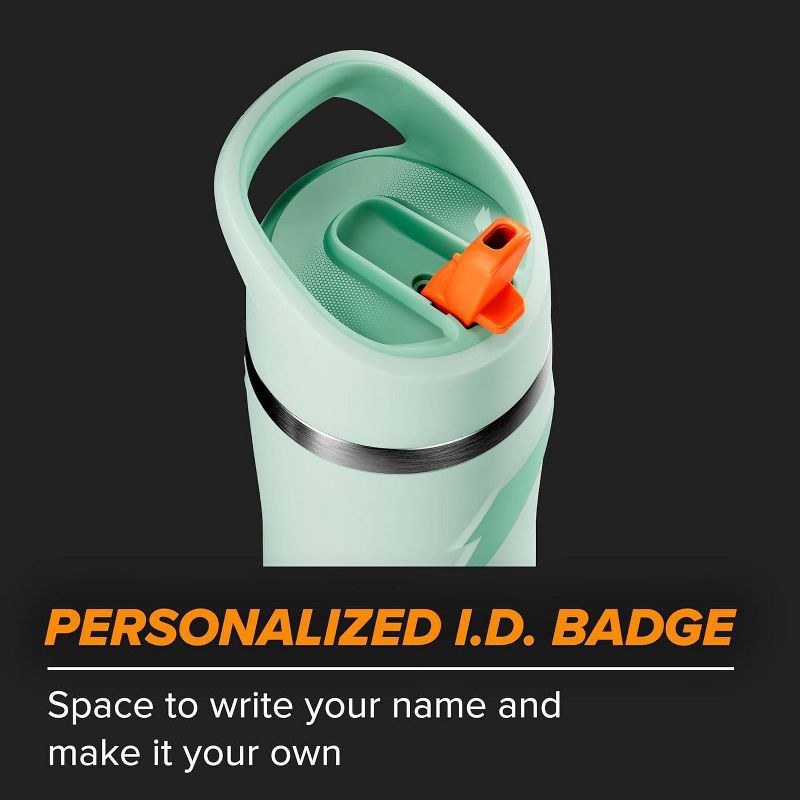slide 5 of 6, Gatorade 22oz Stainless Steel Overtime Water Bottle with Straw - Sage Green: Portable Drinkware, 22 oz