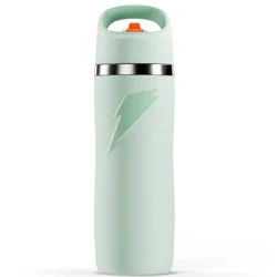 Gatorade 22oz Stainless Steel Overtime Water Bottle with Straw - Sage Green: Portable Drinkware