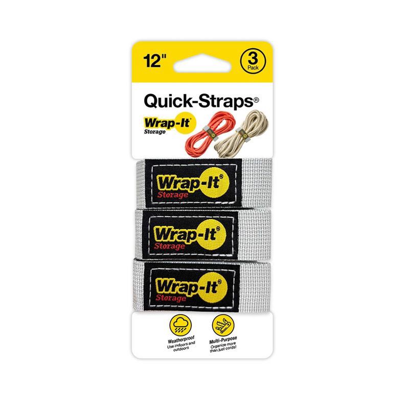 slide 1 of 10, Wrap-It 3pk 12"x1" Quick Straps, 3 ct