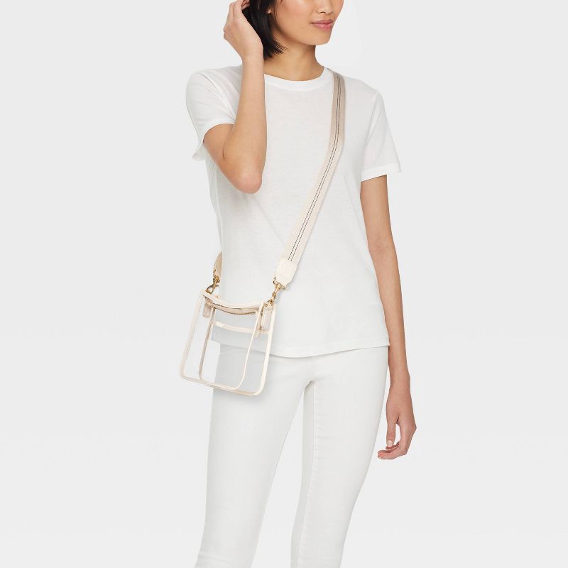 slide 2 of 6, Everyday Crossbody Bag - Universal Thread™ Stucco Clear: TPU Shell, Detachable Strap, 57.25" Max Length, 1 ct