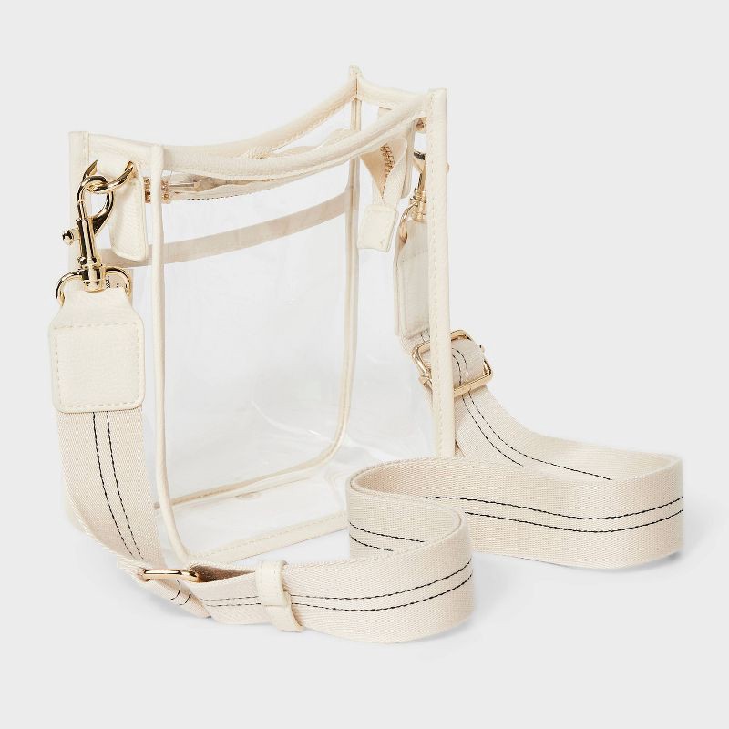 slide 3 of 6, Everyday Crossbody Bag - Universal Thread™ Stucco Clear: TPU Shell, Detachable Strap, 57.25" Max Length, 1 ct