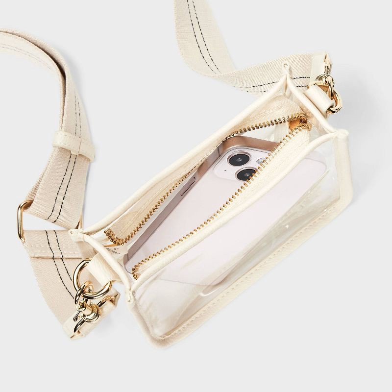 slide 4 of 6, Everyday Crossbody Bag - Universal Thread™ Stucco Clear: TPU Shell, Detachable Strap, 57.25" Max Length, 1 ct