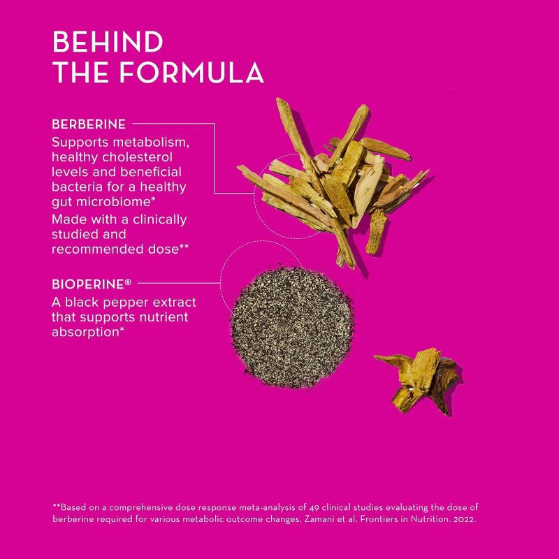 slide 4 of 7, HUM Nutrition Best of Berberine Weight Management & Glucose Support Vegan Capsules - 1200mg - 60ct, 1200mg, 60 ct