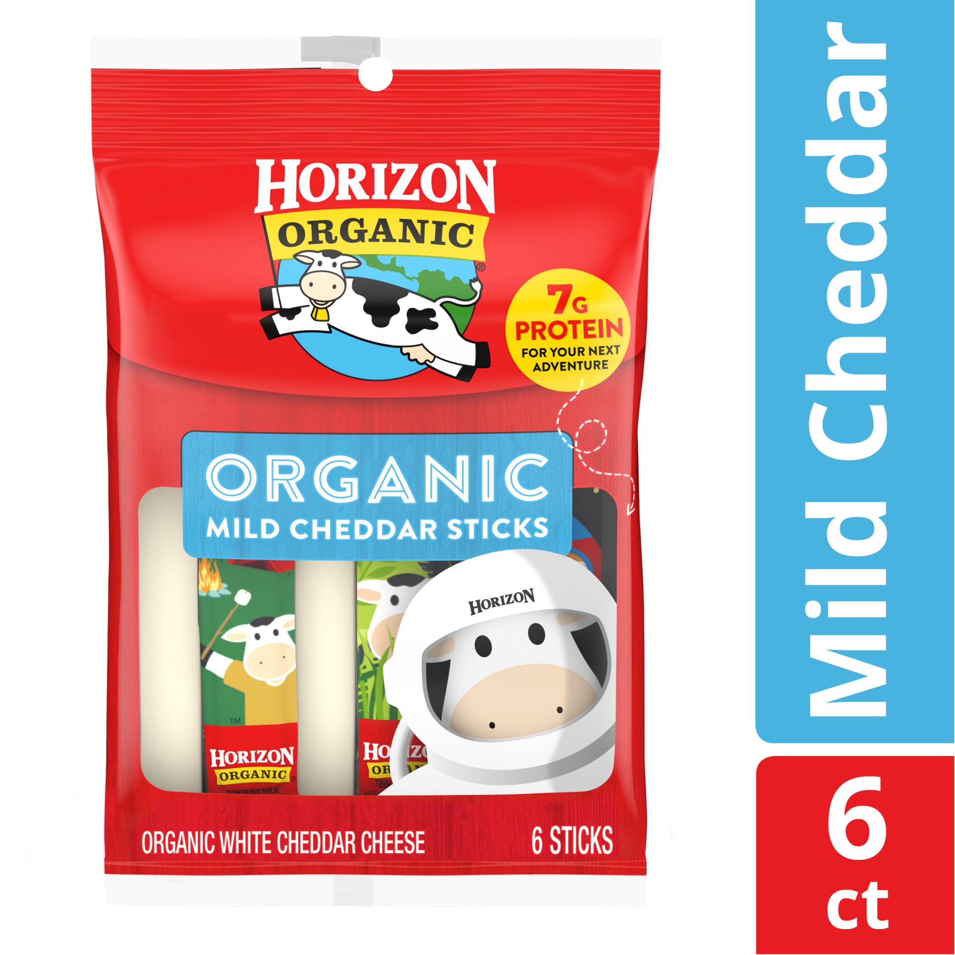 slide 1 of 1, Horizon Organic Sticks Mild Cheddar Cheese, 6 ct