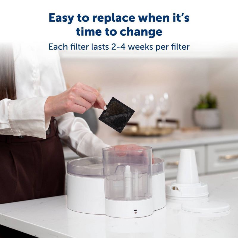 slide 4 of 6, PetSafe 4pk Dog and Cat IonX Automated Fountain Filter, 4 ct