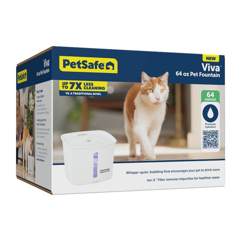 slide 3 of 7, PetSafe 64oz Viva Plastic Dog and Cat Automated Fountain, 64 oz
