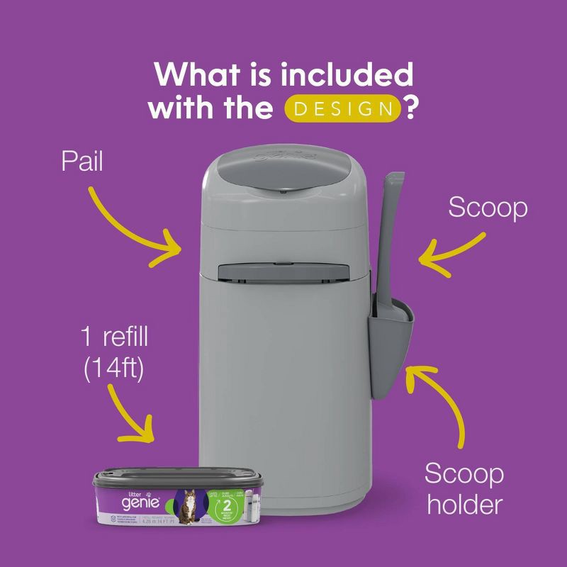 slide 3 of 14, Litter Genie Design Pail Cat Waste Container System - 4pc, 4 ct