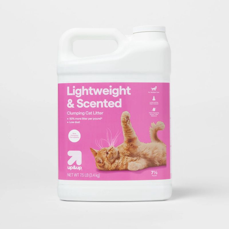 slide 1 of 5, Lightweight Scented Clumping Cat Litter - 7.5lbs - up&up™, 7.5 lb