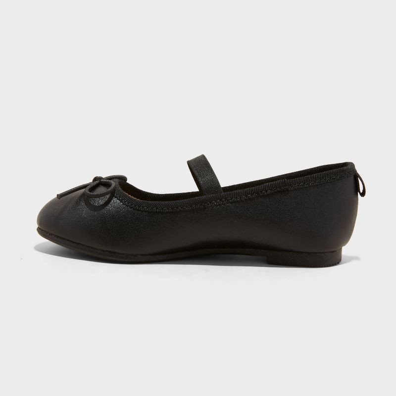 slide 2 of 4, Toddler Nora Slip-On Ballet Flats - Cat & Jack™ Black 6T: Adjustable Strap, Closed Round Toe, 1 ct