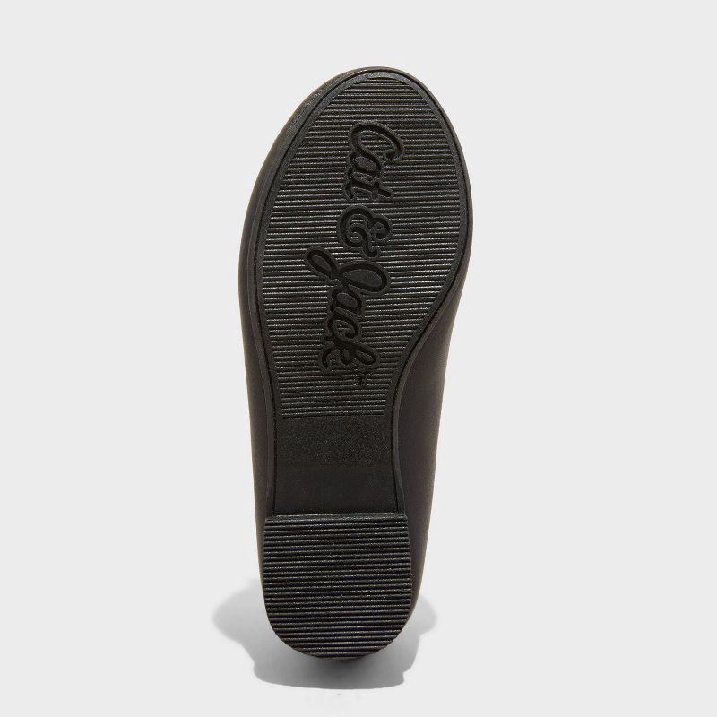 slide 4 of 4, Toddler Nora Slip-On Ballet Flats - Cat & Jack™ Black 10T: Adjustable Elastic Strap, Closed Round Toe, 1 ct