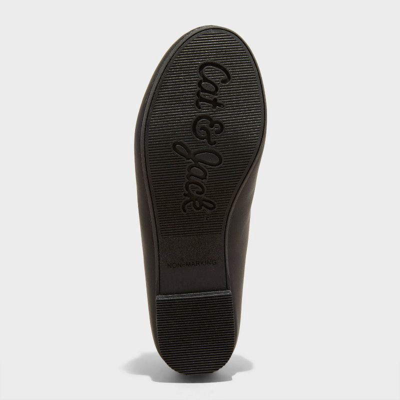 slide 4 of 4, Kids' Diana Slip-On Ballet Flats - Cat & Jack™ Black 2: Memory Foam Insole, Closed Round Toe, 1 ct
