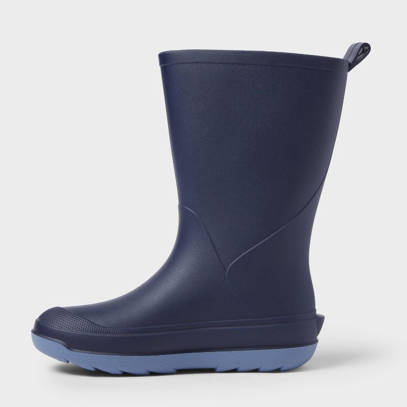 slide 2 of 3, Kids' Andy Rain Boots - Cat & Jack™ Navy Blue 1: Waterproof, Pull-On, Flexible Sole, 1 ct