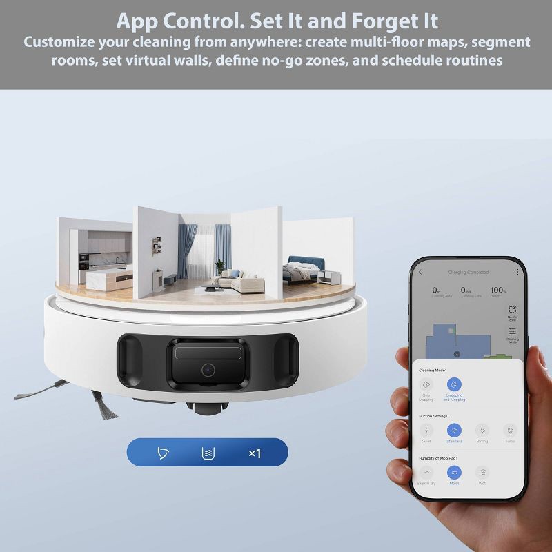 slide 6 of 12, Dreame E30 Ultra Robot Vacuum and Mop White, 1 ct