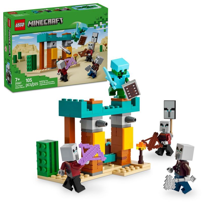 slide 1 of 6, LEGO Minecraft The Illager Desert Patrol Toy Figures and Building Playset 21267, 1 ct