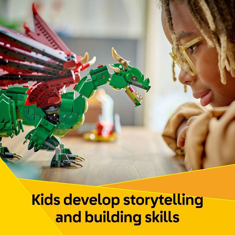 slide 3 of 6, LEGO Creator 3 in 1 Medieval Dragon Building Toy with 3 Options Sea Serpent or Phoenix 31161, 1 ct