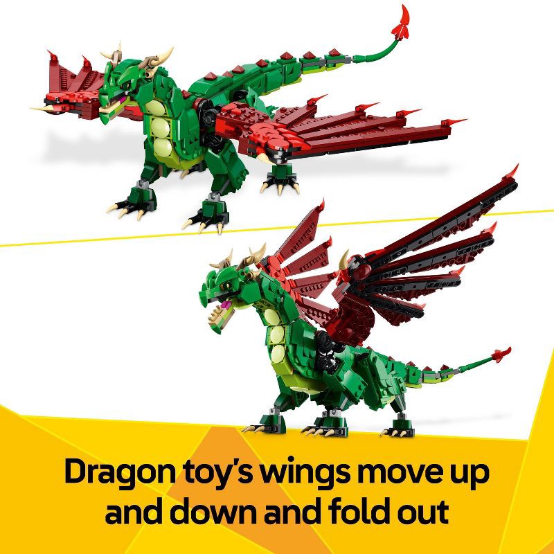 slide 5 of 6, LEGO Creator 3 in 1 Medieval Dragon Building Toy with 3 Options Sea Serpent or Phoenix 31161, 1 ct