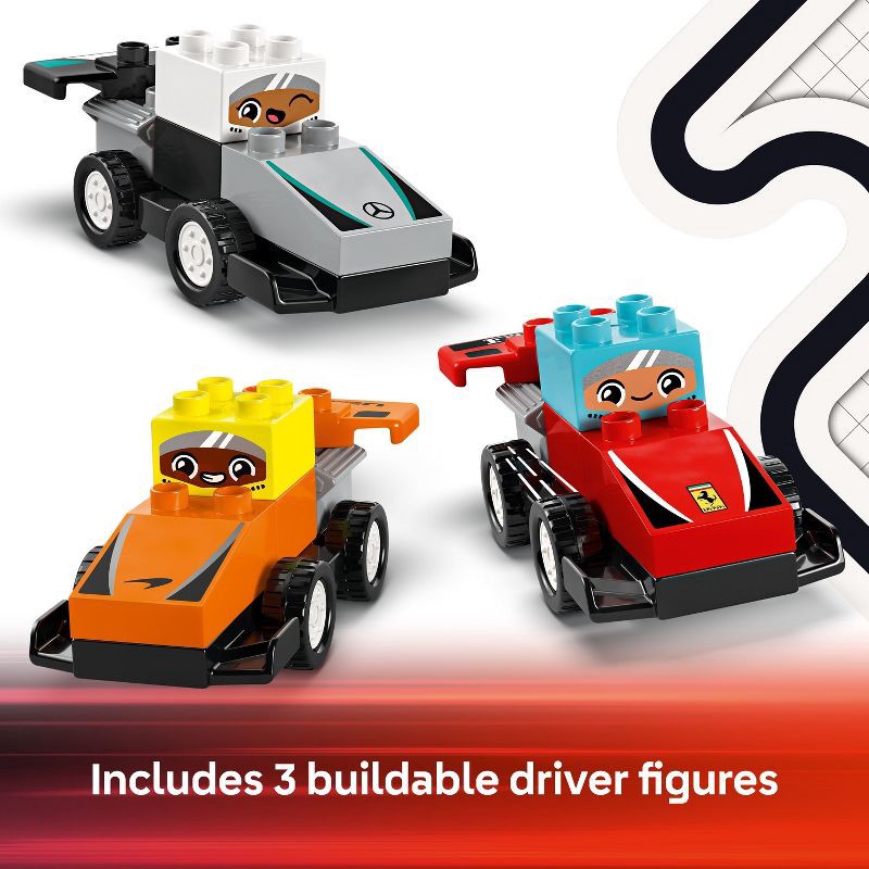 slide 6 of 6, LEGO DUPLO Town F1 Team Race Cars & Drivers Building Toy for Toddlers 10445, 1 ct