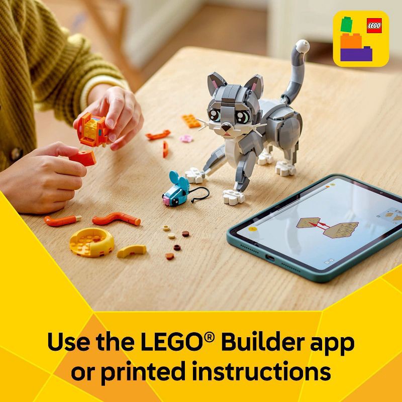 slide 6 of 6, LEGO Creator 3 in 1 Playful Cat Building Toy with 3 Building Options, Cat, Dog or Pigeon 31163, 1 ct