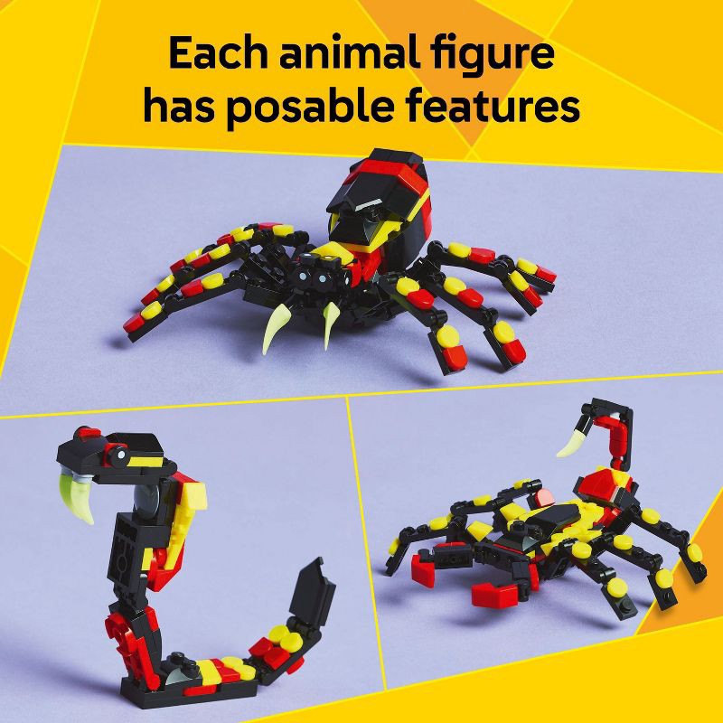slide 4 of 6, LEGO Creator 3 in 1 Wild Animals Surprising Spider Building Toy with 3 Options Scorpion or Snake 31159, 1 ct