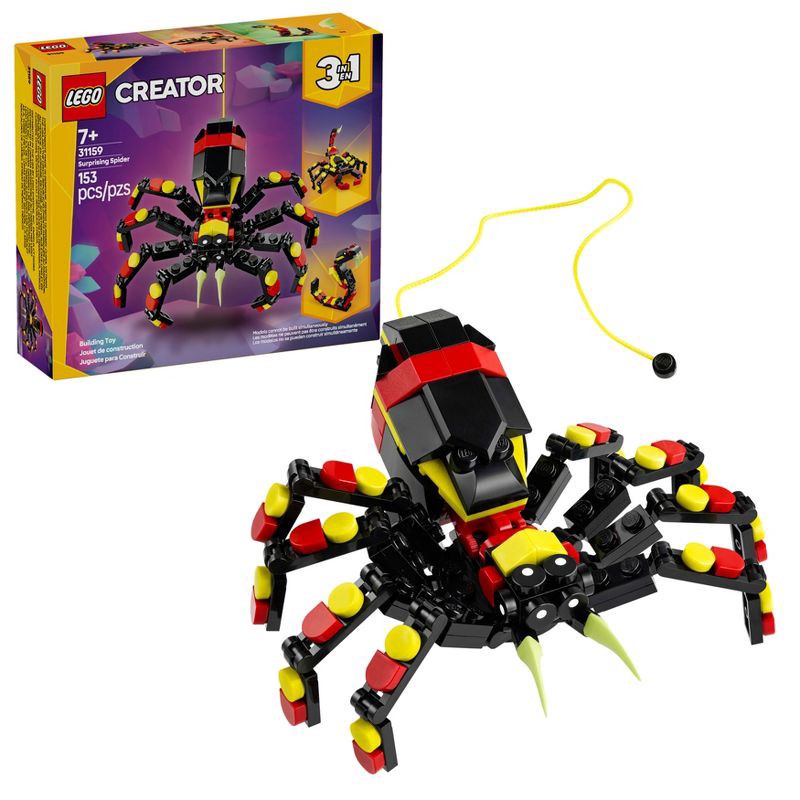 slide 1 of 6, LEGO Creator 3 in 1 Wild Animals Surprising Spider Building Toy with 3 Options Scorpion or Snake 31159, 1 ct