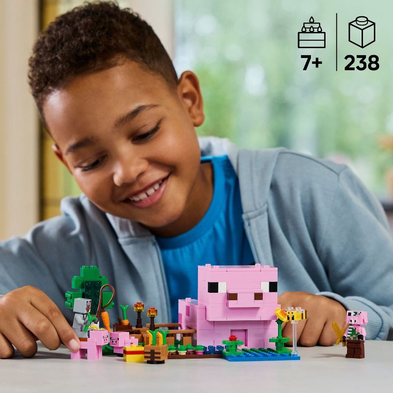 slide 2 of 6, LEGO Minecraft The Baby Pig House Toy Figures and Building Playset 21268, 1 ct