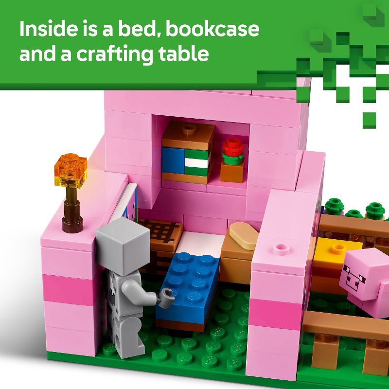 slide 3 of 6, LEGO Minecraft The Baby Pig House Toy Figures and Building Playset 21268, 1 ct