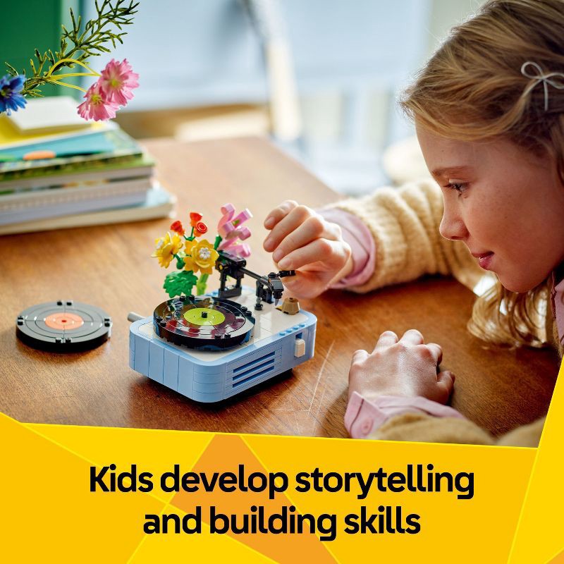 slide 5 of 7, LEGO Creator 3 in 1 Record Player with Flowers, 3 Building Options, Record Player, Radio, or Microphone, Christmas Gift for Kids' - 31172, 1 ct