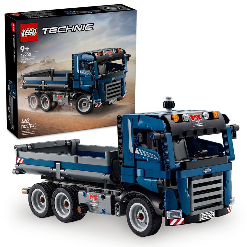slide 1 of 7, LEGO Technic Tipping Dump Truck Building Toy 42203, 1 ct