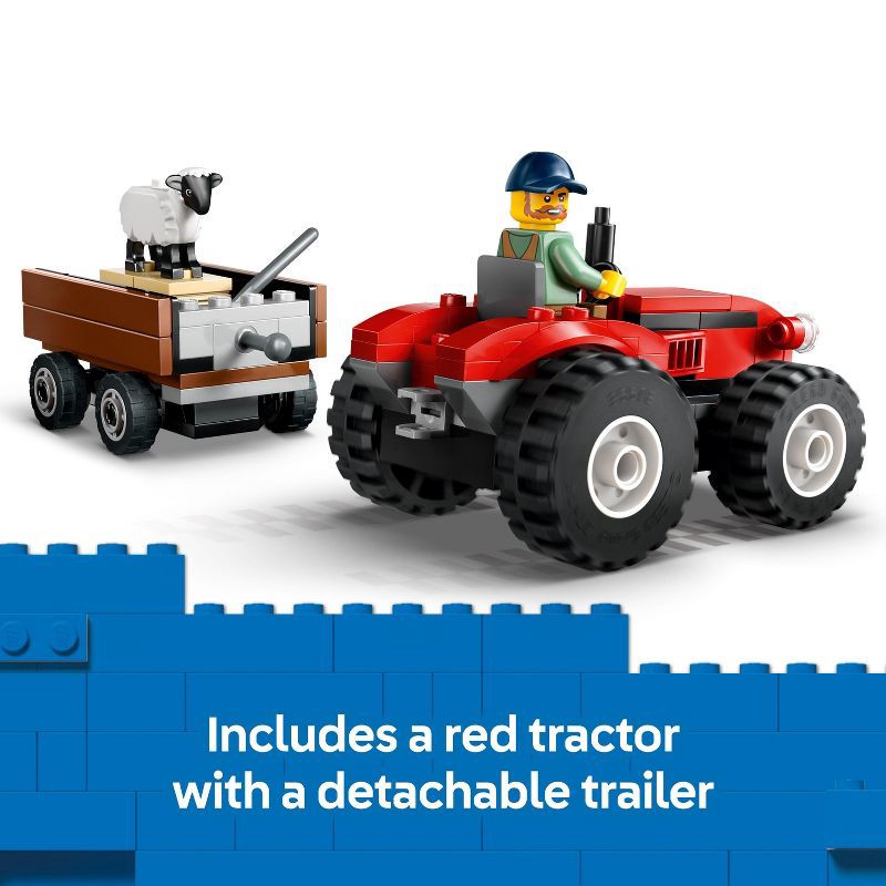 slide 5 of 6, LEGO City Red Farm Tractor with Trailer & Sheep Toddler Learning Building Toy 60461, 1 ct