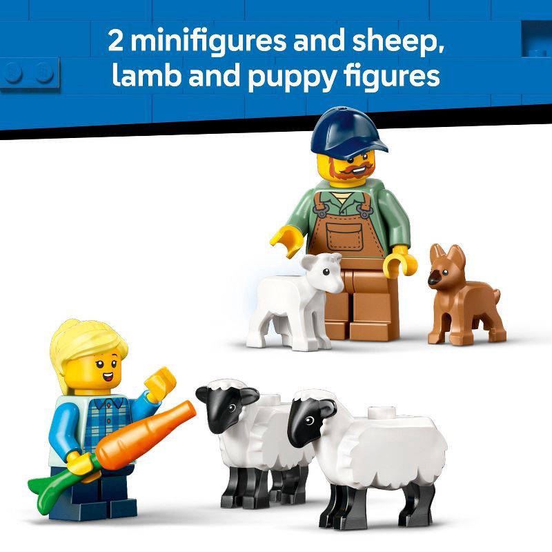 slide 6 of 6, LEGO City Red Farm Tractor with Trailer & Sheep Toddler Learning Building Toy 60461, 1 ct