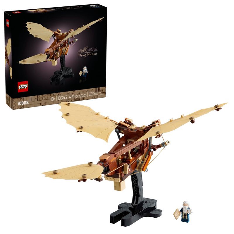 slide 1 of 6, LEGO Icons Leonardo da Vinci's Flying Machine Ornithopter Building Set for Adults 10363, 1 ct