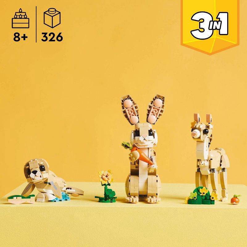 slide 2 of 6, LEGO Creator 3 in 1 Cute Bunny Building Toy with 3 Build Options, Bunny, Seal or Llama 31162, 1 ct