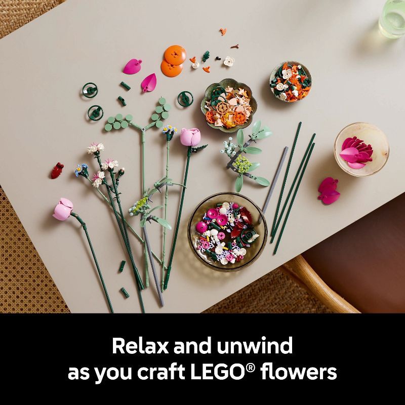 slide 3 of 7, LEGO Botanicals Pretty Pink Flower Bouquet for Home Decor 10342, 1 ct