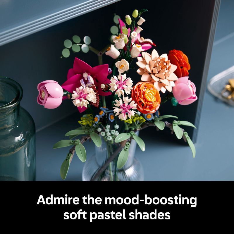 slide 5 of 7, LEGO Botanicals Pretty Pink Flower Bouquet for Home Decor 10342, 1 ct